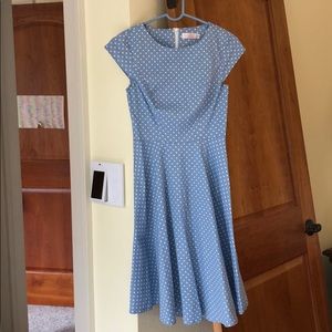 Light blue polka dot 50’s style dress